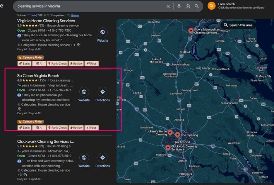 Google Map Pack Ranking